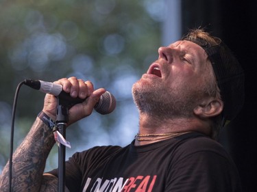John Joseph of the band Cro-Mags performs at the '77 Montréal punk festival at Parc Jean-Drapeau in Montreal on Friday, July 26, 2019.