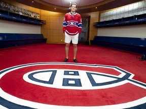 New Canadiens defenceman Ben Chiarot poses for photo in the team’s practice locker room at the Bell Sports Complex in Brossard on July 26, 2019.
