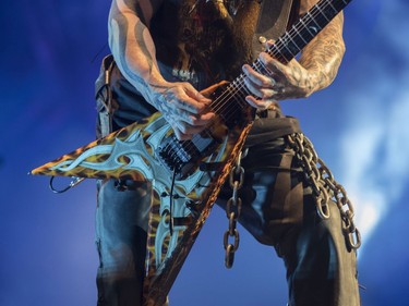 Guitarist Kerry King of the group Slayer plays a solo.