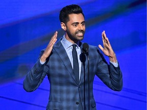 “People around the world are noticing and people are also showing an incredible appetite for international politics in a way that they wouldn’t have, even five or 10 years ago," says Hasan Minhaj, seen June 24 at the 2019 NBA Awards in Santa Monica, Calif.