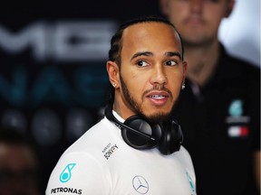 Lewis Hamilton is seen July 26, 2019 in Hockenheim, Germany.