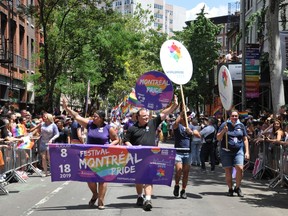 Members of Fierté Montréal marching at New York's WorldPride June 30, 2019. The delegation was there to drum up interest for Montreal's Aug. 8-18 Pride week as well as Montreal's bid to host the 2023 WorldPride event.