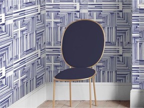 Wallpaper is a quick, easy way to add character to a bland space. Felt Tip Indigo Wallpaper, from $100/roll, GrahamBrown.com