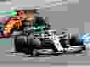 Mercedes driver Lewis Hamilton leads Ferrari's Sebastian Vettel during Friday practice at the German Grand Prix.