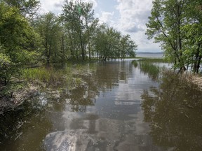 The Riviere a l'Orme flows into Lac des Deux Montagnes in the Anse-à-l’Orme park in Pierrefonds, on the west island of Montreal, on Thursday, June 7, 2018.