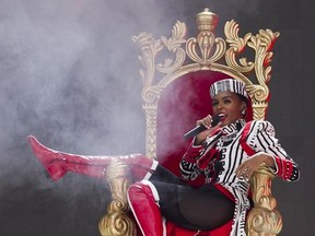 Janelle Monáe sings during her set on Day 2 of the Osheaga Music and Arts Festival at Parc Jean-Drapeau in Montreal Saturday, August 3, 2019.