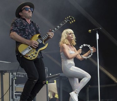 Emily Haines and James Shaw of the band Metric play on day 3 of the Osheaga Music and Arts Festival on Sunday, August 4, 2019.