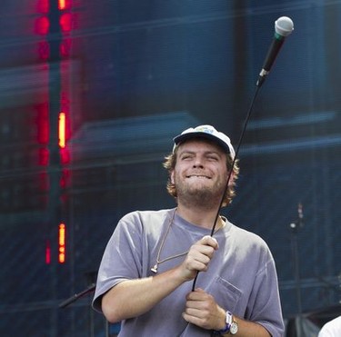 MONTREAL, QUE.: AUGUST 4, 2019 --Mac DeMarco swings the microphone during his performance on Day 3 of the Osheaga Music and Arts Festival at Parc Jean-Drapeau in Montreal Sunday, August 4, 2019. (John Kenney / MONTREAL GAZETTE)