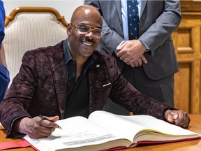 "This stuff doesn't always happen," 51-year-old Maestro Fresh Wes, born Wesley Williams, said at Montreal City Hall. "It's something I've never done before — visiting city hall, signing the Golden Book, everything."