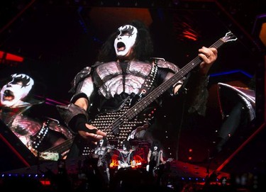 Gene Simmons of KISS performs the End of the Road farewell tour in Montreal, Quebec August 16, 2019.