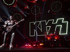 Gene Simmons of KISS performs the End of the Road farewell tour in Montreal, Quebec August 16, 2019.