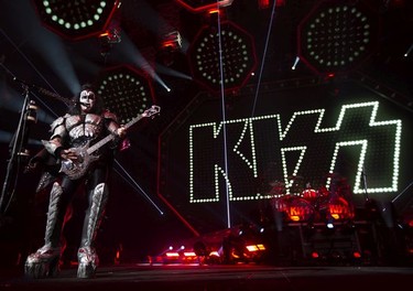 Gene Simmons of KISS performs the End of the Road farewell tour in Montreal, Quebec August 16, 2019.