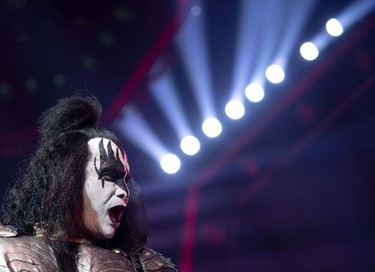 Gene Simmons of KISS performs the End of the Road farewell tour in Montreal, Quebec August 16, 2019.