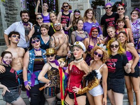 Members of the shadow cast of the The Rocky Horror Picture Show Halloween Ball headed to the Montreal Pride Parade on Sunday, August 18, 2019.