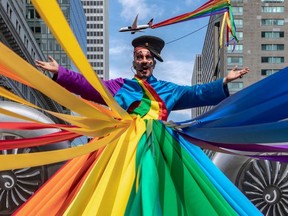 A marcher in Montreal's Pride parade on Sunday, August 18, 2019.