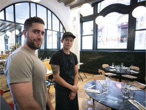 Chef/owner Michael Tozzi, left, and chef Ritchie Nguyen offer a menu with a slight Italian bent at Dandy.