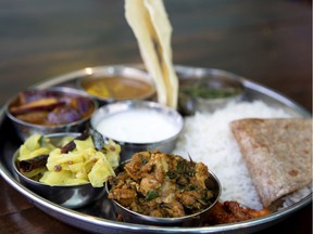 Le Super Qualité’s thali plate changes weekly, and comes with veg and non-veg options.
