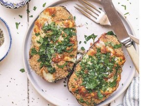 Eggplant parmesan boats from Stuffed! The Art of the Edible Vegetable Boat by Marlena Kur.