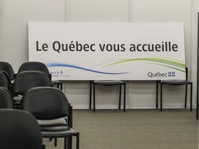 Immigration Quebec's area at the welcome center for Syrian refugees in the St. Laurent borough during a tour for journalists of welcoming areas for refugees arriving in Canada, in Montreal Tuesday December 08, 2015. Quebec is welcoming of newcomers, and an opposition to multiculturalism should not be equated with a rejection of diversity, Lise Ravary says.