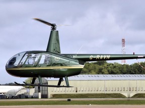 A Robinson R44 helicopter, similar to the one that went missing containing Savoura CEO Stéphane Roy and his 14-year old son Justin on July 11, 2019.