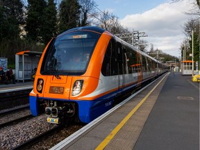 Class 710 in testing on Gospel Oak to Barking Line, stopped at Crouch Hill