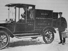 Motorized ambulance for small animals, Montreal SPCA beginning of the 20th Century.