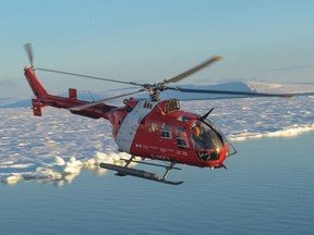 A Canadian Coast Guard helicopter.