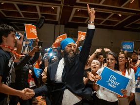 NDP Leader Jagmeet Singh arrives to speak at the Ontario NDP Convention on June 16, 2019.