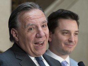 “If you ask a Quebecer if they prefer a job at $15 an hour or $30 an hour, the person will certainly opt for the job that is $30 an hour,” said Premier François Legault (pictured in June with Immigration, Diversity and Inclusiveness Minister Simon Jolin-Barrette).