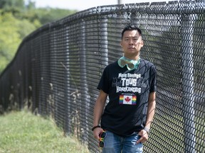 Henry Lam is seen in Longueuil, Que., Tuesday, Aug. 27, 2019. Lam, a gay Hong Kong pro-democracy activist, says he was saddened and disappointed at being disinvited from marching in Montreal's pride parade after supporters of the Chinese government allegedly threatened to protest his group's participation.