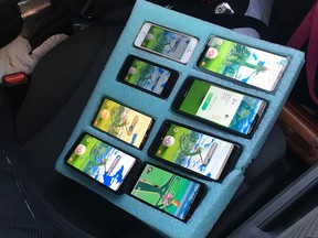 A Washington state driver was found on the shoulder of a highway playing Pokemon Go on eight phones.
