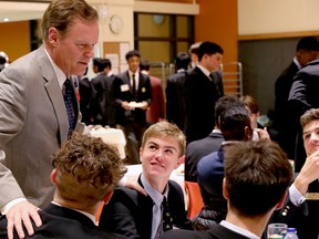 Selwyn House headmaster Hal Hannaford, with a group of Grade 11 students.