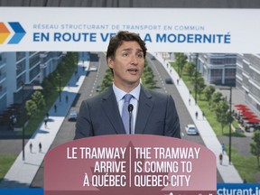 Quebec Transport Minister François Bonnardel, seen in a file photo, made the tramway announcement in Quebec City on Monday along with Prime Minister Justin Trudeau.