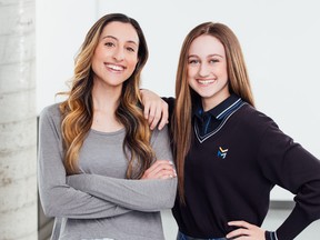 Villa Maria’s science and technology teacher, Cassandra Nardi (at left), and Quinn Kuperhause, a Secondary 5 student at the school.