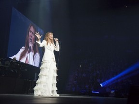 Céline Dion performs a first show of a two week run at the Bell Centre in Montreal, Sunday July 31, 2016.