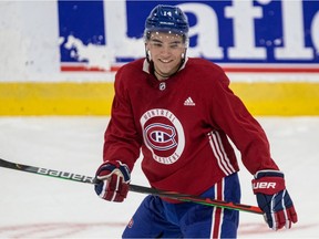 Nick Suzuki during the Montreal Canadiens' rookie camp at the Bell Sports Complexe in Brossard on Sept. 6, 2019.