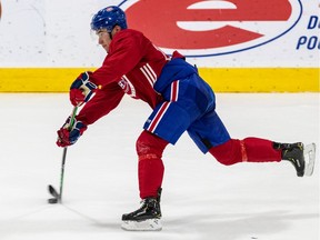 Nick Suzuki during the Montreal Canadiens' rookie camp at the Bell Sports Complexe in Brossard on Sept. 6, 2019.