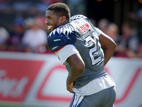 Former Montreal Alouettes safety Mike Edem in 2014:  The Saskatchewan Roughriders' veteran faces his former team Saturday night, Sept. 14, 2019, at Mosaic Stadium.
