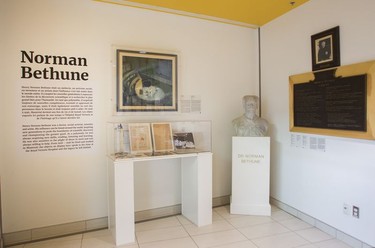 A display dedicated to pioneering doctor Norman Bethune at the MUHC Glen site in Montreal on Thursday, Bethune trained at the Royal Victoria Hospital In 1928. Bethune worked at the Royal Victoria Hospital from 1928 to 1936 with thoracic surgical pioneer Dr. Edward William Archibald, who was surgeon-in-chief, perfecting his skills in thoracic surgery and developing or modifying more than a dozen new surgical tools.