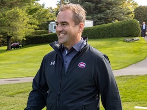 Canadiens owner/president Geoff Molson arrives at team’s annual golf tournament at Laval-sur-le-Lac on Sept. 9, 2019.