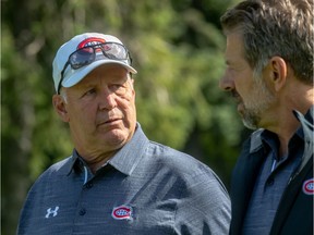 Canadiens head coach Claude Julien and GM Marc Bergevin, right were at the Canadiens' annual charity golf tournament at Laval-sur-le-Lac on Monday.