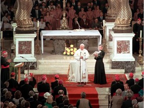 Pope John Paul II during mass at the Oratory while visiting Montreal in 1984.