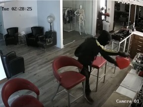 The Service de police de la ville de Montréal is asking for the public's help in identifying two men shown on video dousing a shop in accelerant.