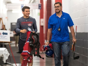 Opening day of training camp for the Montreal Canadiens involved off-ice testing at the Bell Sports Complexe in Brossard on Thursday September 12, 2019. Dave Sidaway / Montreal Gazette ORG XMIT: 63135