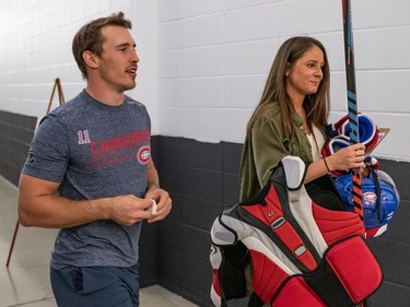Opening day of training camp for the Montreal Canadiens involved off-ice testing at the Bell Sports Complexe in Brossard on Thursday September 12, 2019. Right winger Brendan Gallagher at training camp.