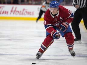 Montreal Canadiens'  Brendan Gallagher during NHL action against the Minnesota Wild in Montreal on Jan. 7, 2019.