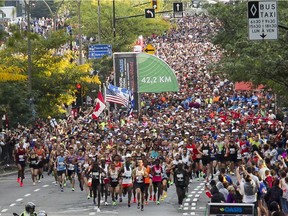Thousands of people take part in the Marathon Oasis de Montreal Sept. 22, 2019.