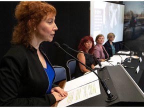 Assunta Gallo, director of youth protection, speaks at news conference in Montreal on Wednesday, Sept. 25, 2019.