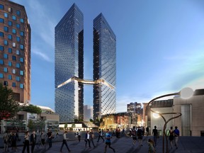 An artist's view of the Maestria residential complex, which is scheduled to open in downtown Montreal by 2023.