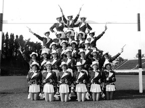 This photo of the Montreal Alouettes' majorettes was published in the Montreal Gazette on Sept. 4, 1961. The cowboy hats, holsters and pistols were not their usual accessories, but were for a routine called "pistol-packing cowboy." More typically, the majorettes wielded batons.